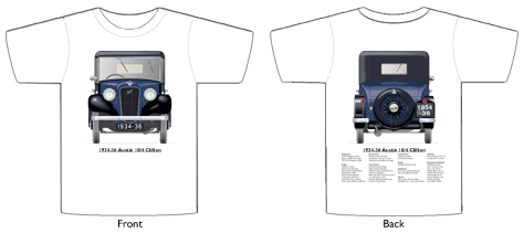 Austin 10/4 Clifton 1934-36 T-shirt Front & Back